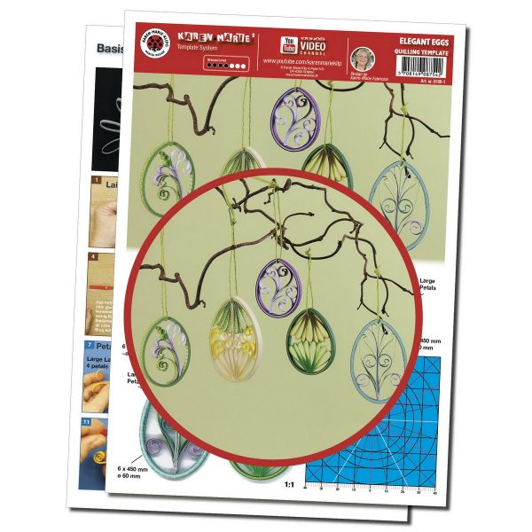 Elegant eggs quilling template