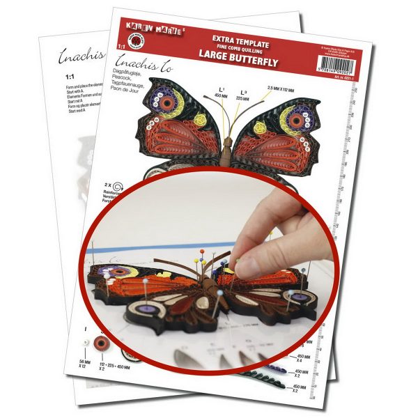 Fine large butterfly Extra quilling template