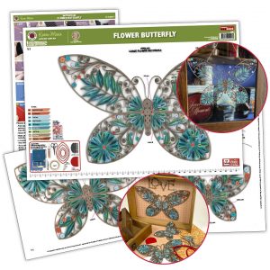 Flower Butterfly Quilling Template