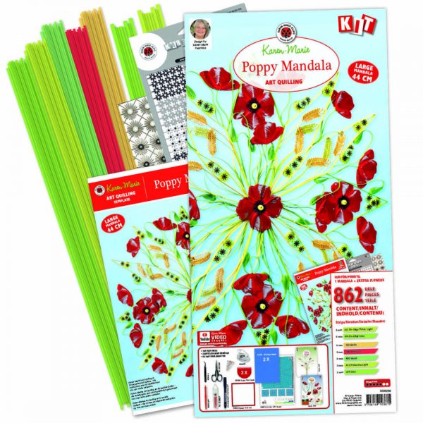 Mohnblumen Mandala Quilling Kit