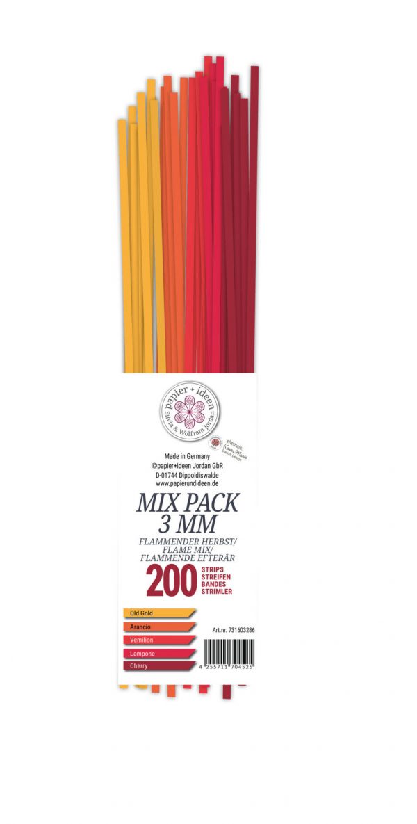 Quillingstreifen 3 mm Mix Pack Flammender Herbst