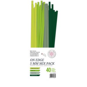 Quillingstreifen On Edge, Mix Pack, 5 mm, Grüntöne