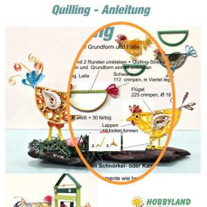 Quilling Anleitung - Bunte Hühner