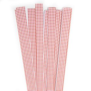 Str. 15 x 450 mm red checkert    40 St. Paper St./Pcs 120g